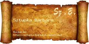 Sztupka Barbara névjegykártya